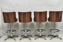 Vintage Daystrom Mid Century Modern Faux Rosewood Laminate Barstools - Set of 4