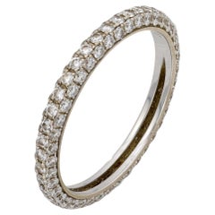 Vintage De Beers diamond 18k white gold pave band