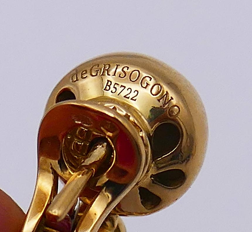 18k Gold Vintage De Grisogono-Ohrringe Boule-Diamant 1