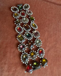 Vintage De Luxe colorful art glass bracelet