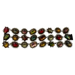 Vintage De Luxe colorful art glass bracelet