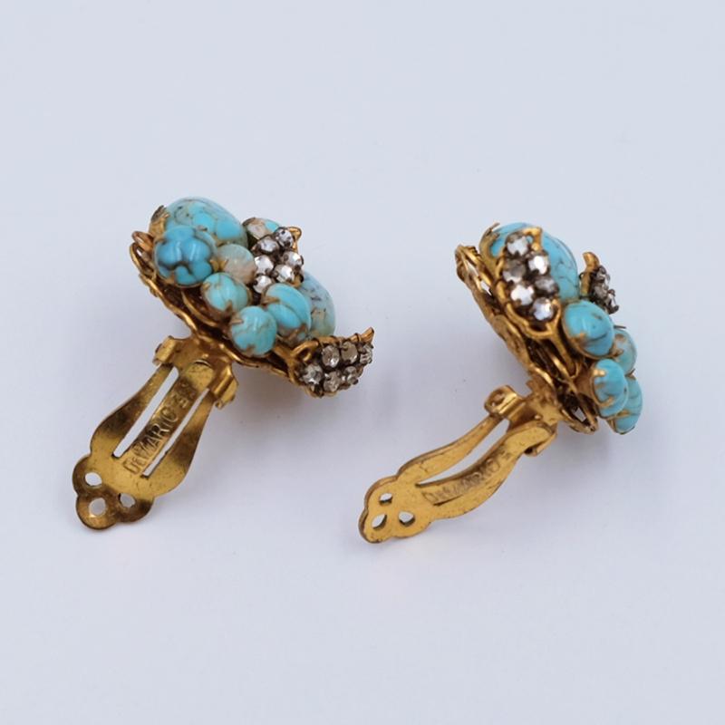 Women's or Men's Vintage De Mario Faux Turquoise  Earrings