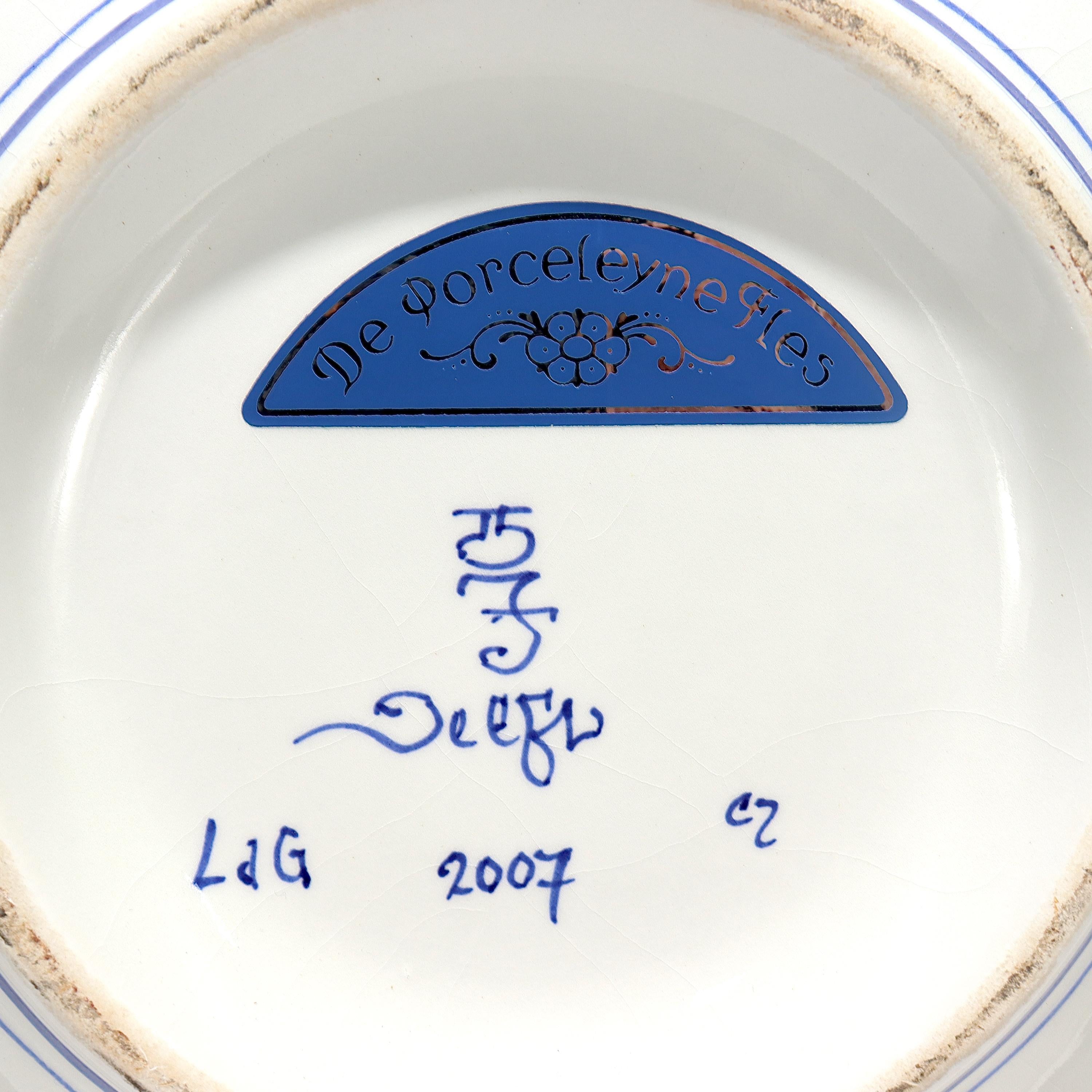 Vintage De Porceleyne Fles Dutch Delft Blue & White Pottery Punch Bowl 4