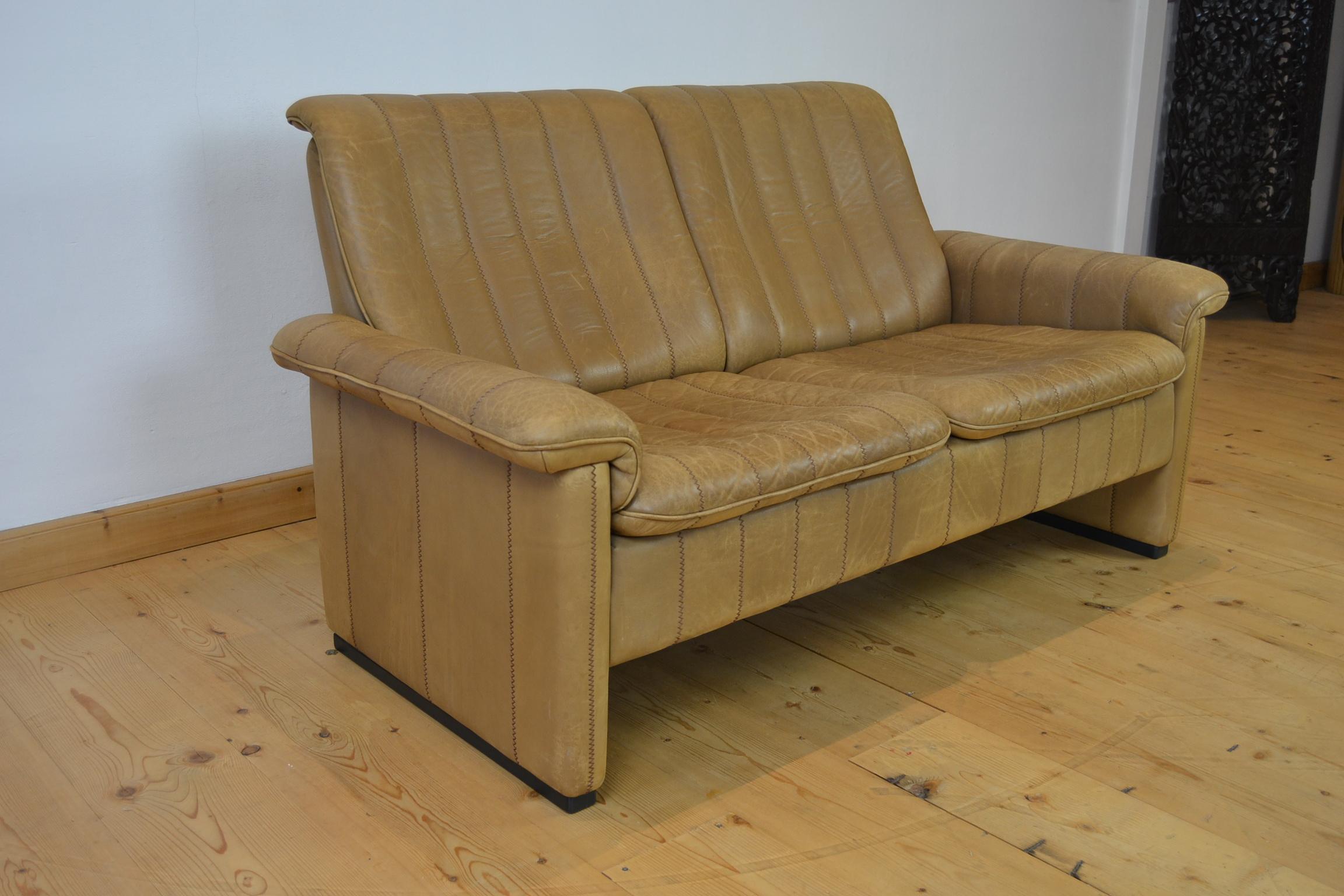 Vintage De Sede 2-Seat Sofa, Brown Leather, Switserland , 1970s 6