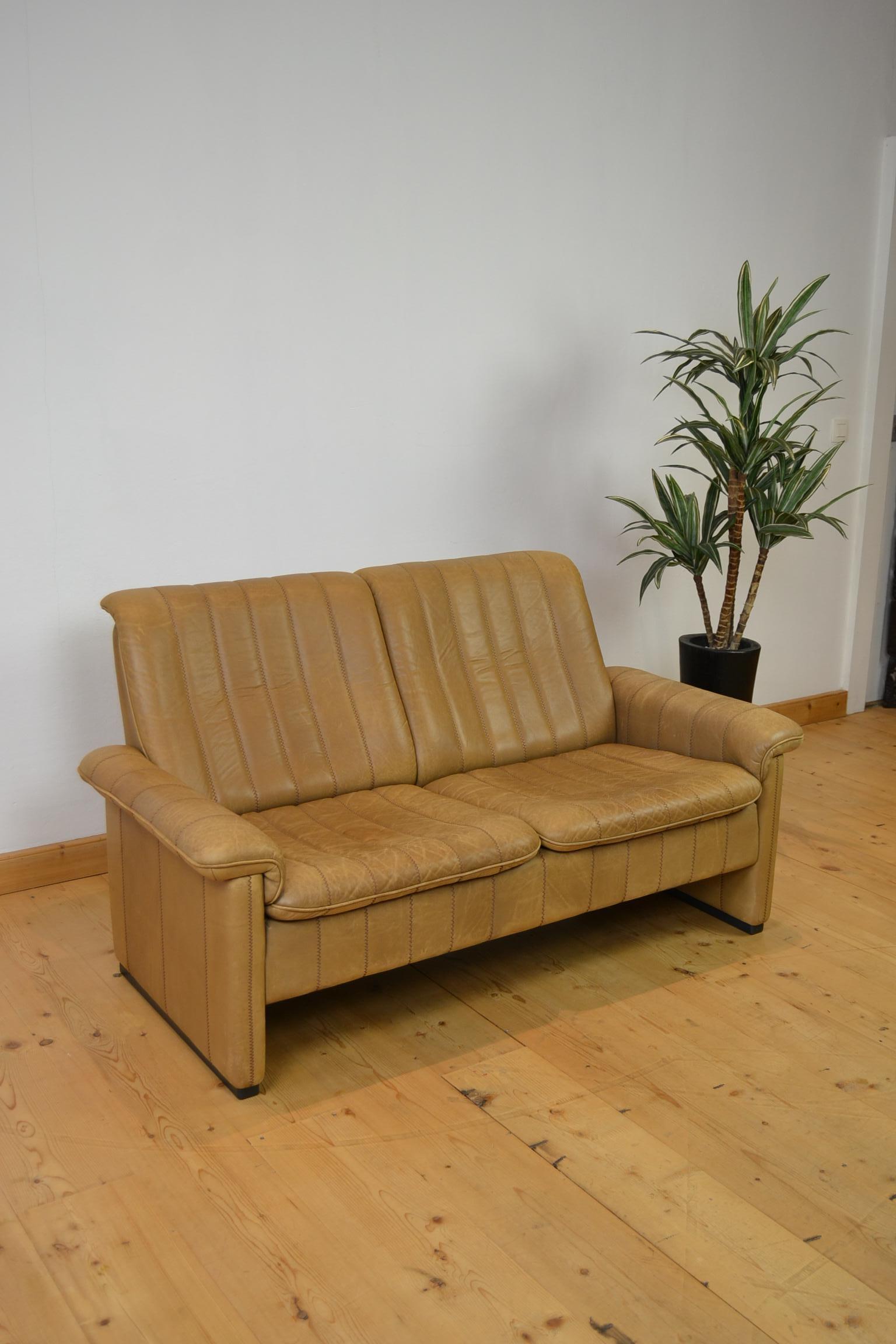Vintage De Sede 2-Seat Sofa, Brown Leather, Switserland , 1970s 7