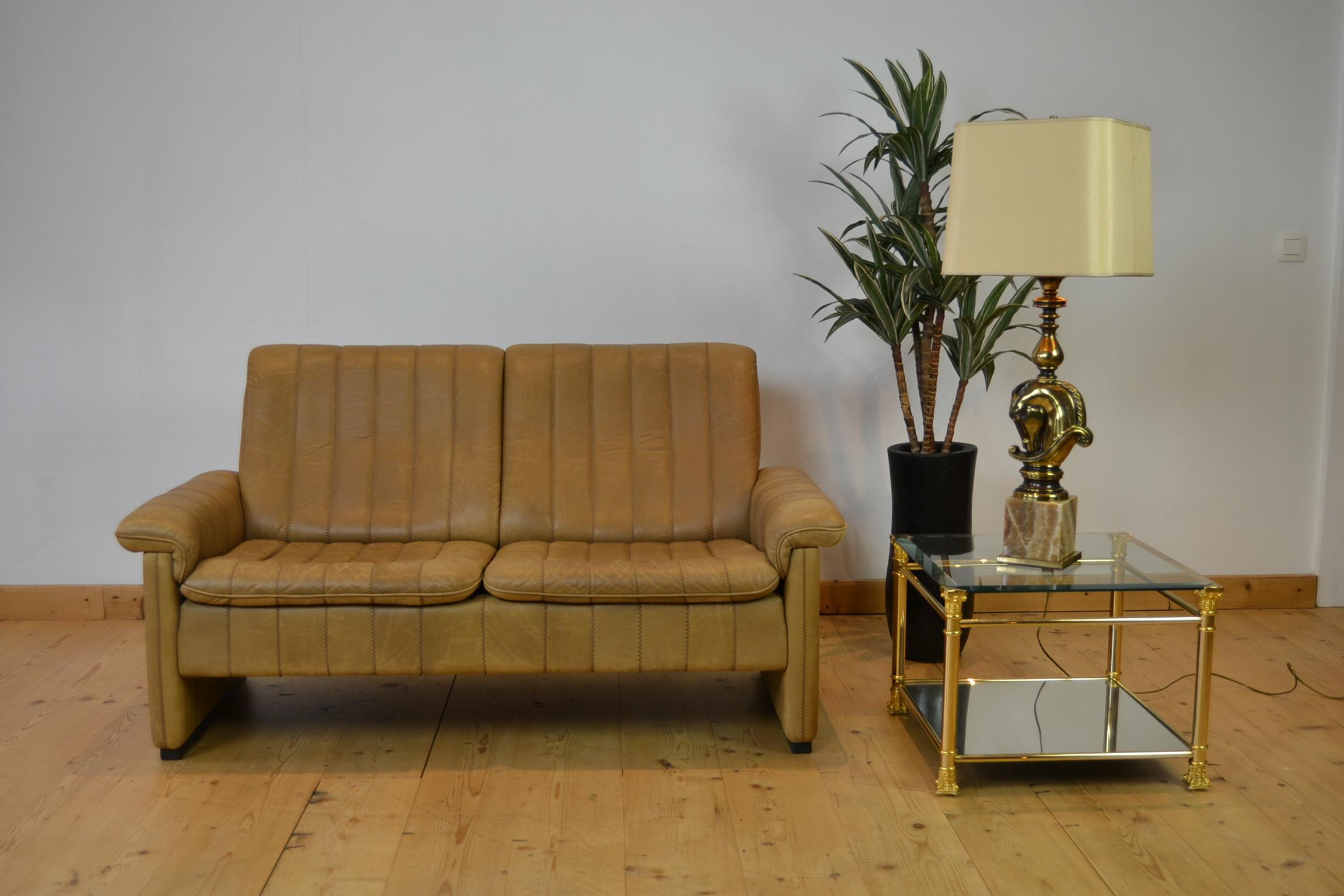 Vintage De Sede 2-Seat Sofa, Brown Leather, Switserland , 1970s 10