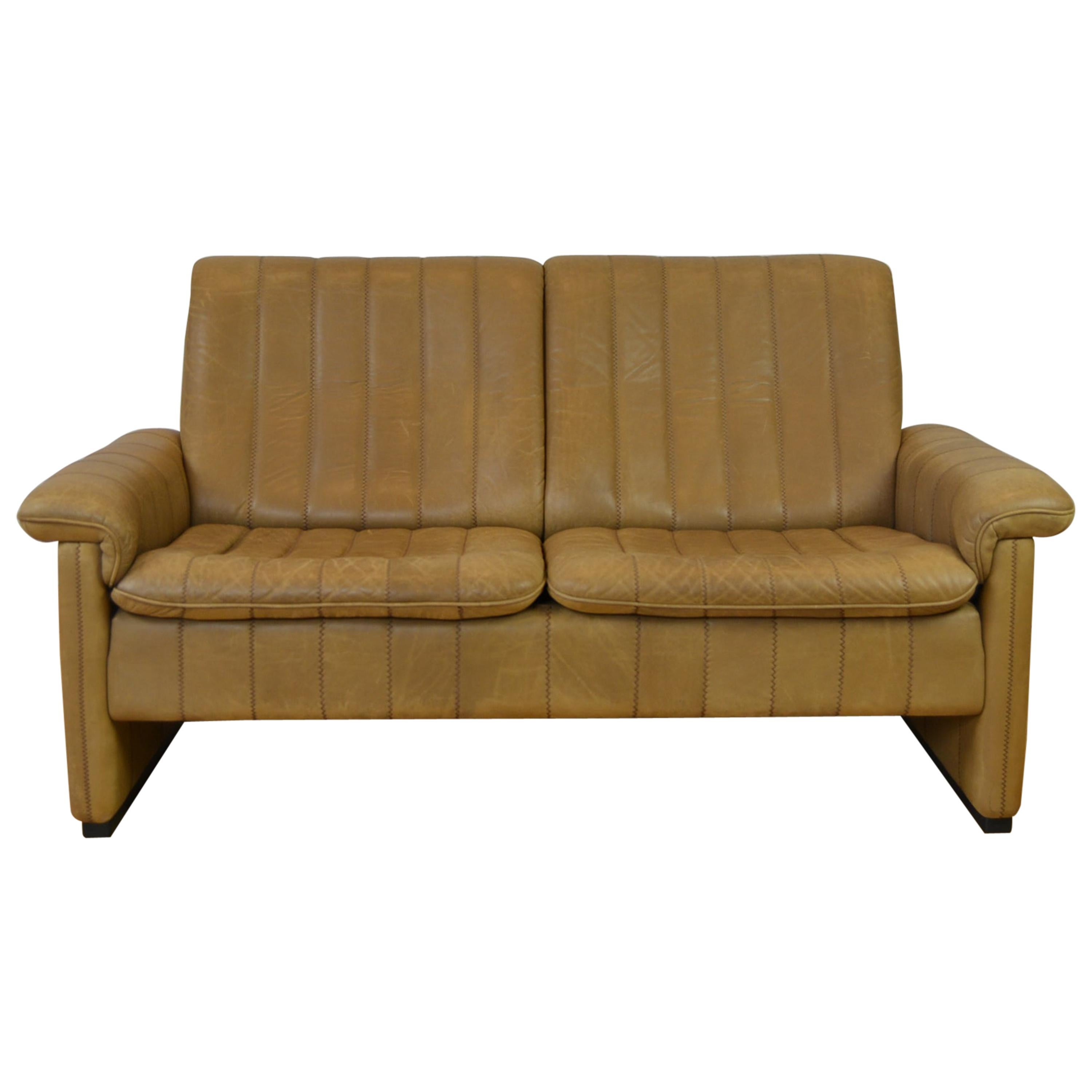 Vintage De Sede 2-Seat Sofa, Brown Leather, Switserland , 1970s