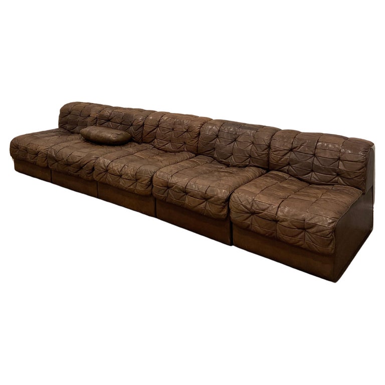 Vintage De Sede DS 11 Brown Patchwork Sofa at 1stDibs