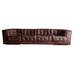 Vintage De Sede "DS 11" Modular Sofa in Brown Leather, 1970's