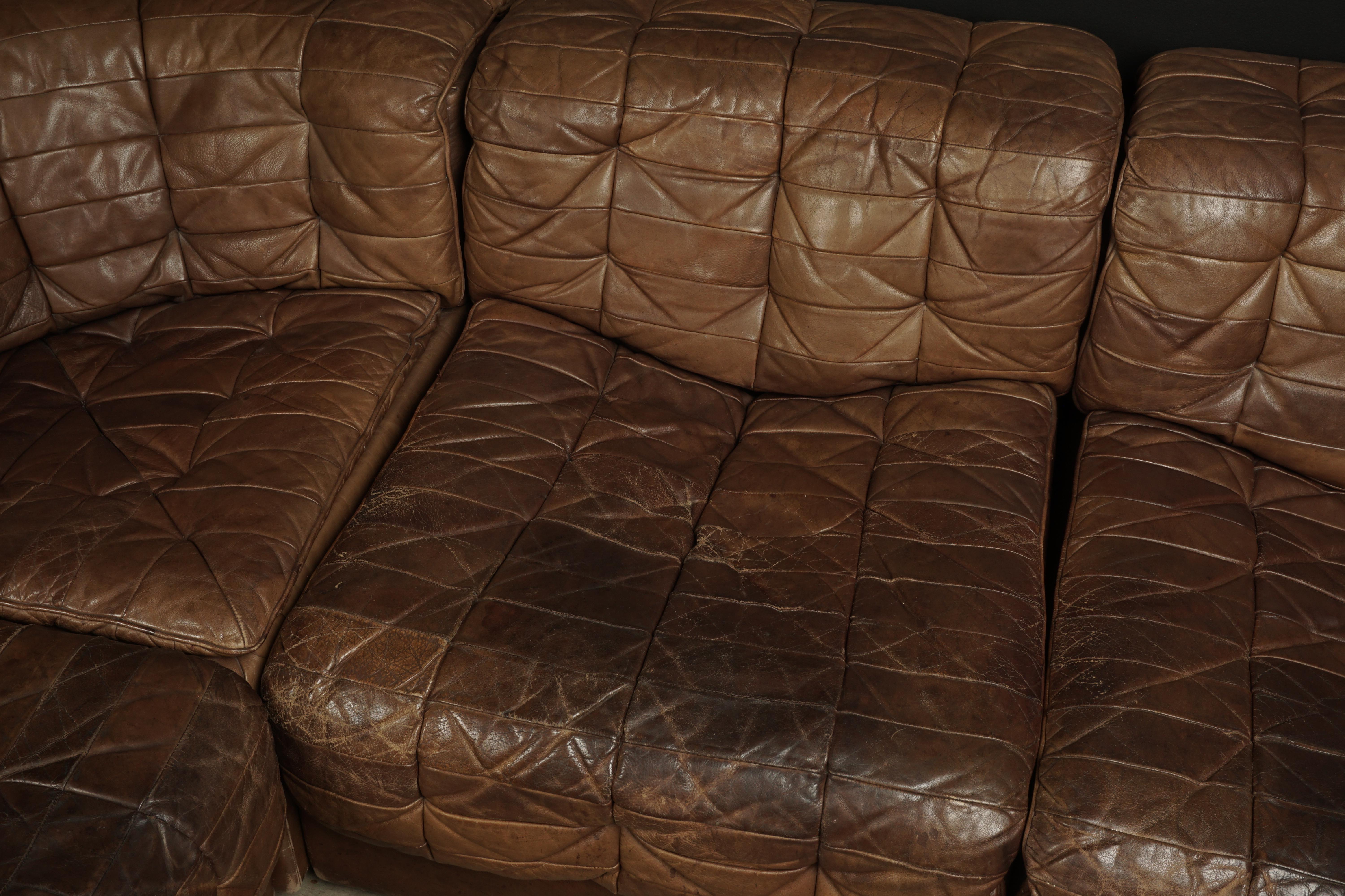 Rare Vintage De Sede DS 11 Patchwork Leather Sofa from Switzerland, circa 1970 1