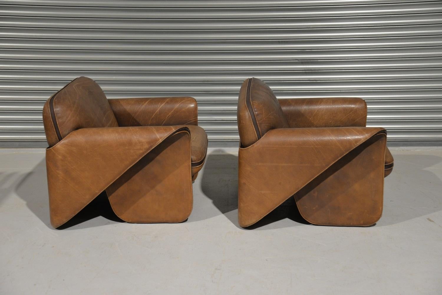 Leather Vintage De Sede 'DS 125' Armchairs Designed by Gerd Lange, Switzerland, 1978
