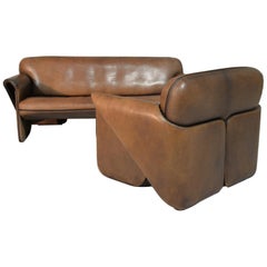 Vintage De Sede 'DS 125' Sofa and Armchair by Gerd Lange, Switzerland 1978