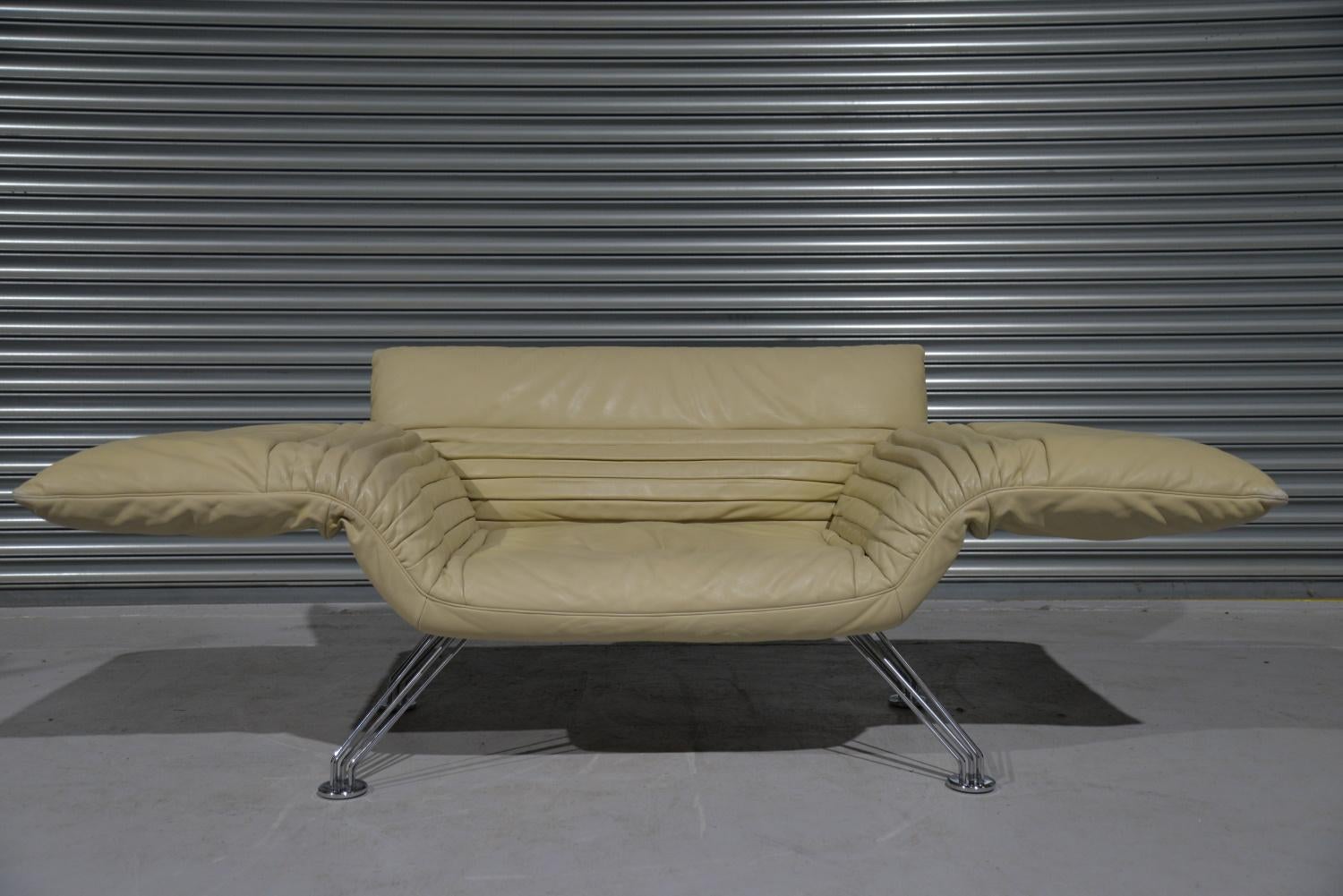Leather Vintage De Sede Ds 142 Sofa / Chaise Longue by Winfried Totzek, Switzerland 1988 For Sale