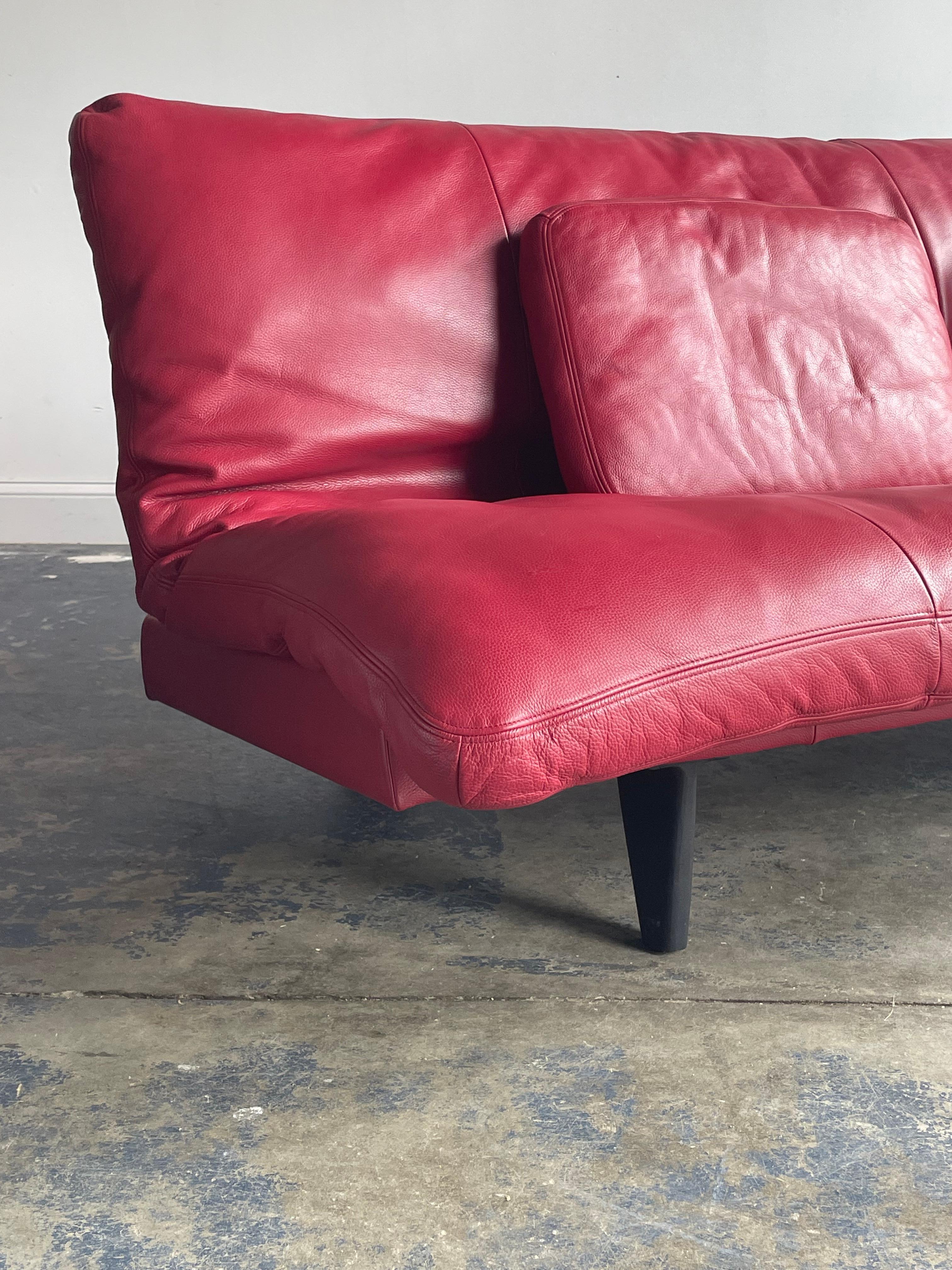 Sofa convertible De Sede DS 169 vintage en cuir rouge par Ernst Ambhler 4