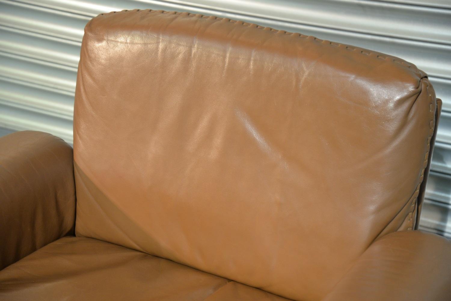 Vintage De Sede DS 31 Leather Swivel Lounge Armchair, Switzerland, 1970s For Sale 4