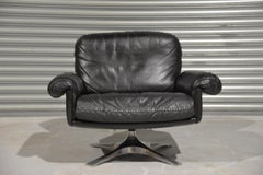 Drehbarer Loungesessel "De Sede DS 31" aus Leder, Schweiz, 1970er Jahre