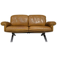 Vintage De Sede DS 31 Leather Two-Seat Sofa or Loveseat, Switzerland, 1970s