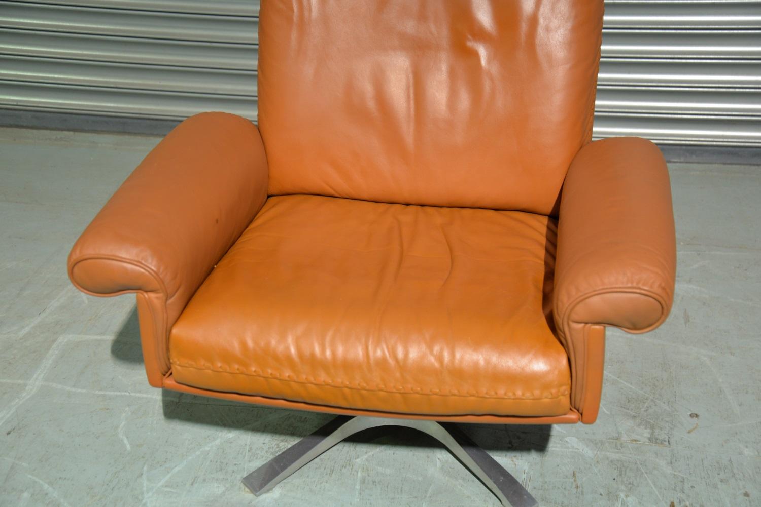 Vintage De Sede DS 31 Swivel Lounge Armchair 1970s For Sale 4