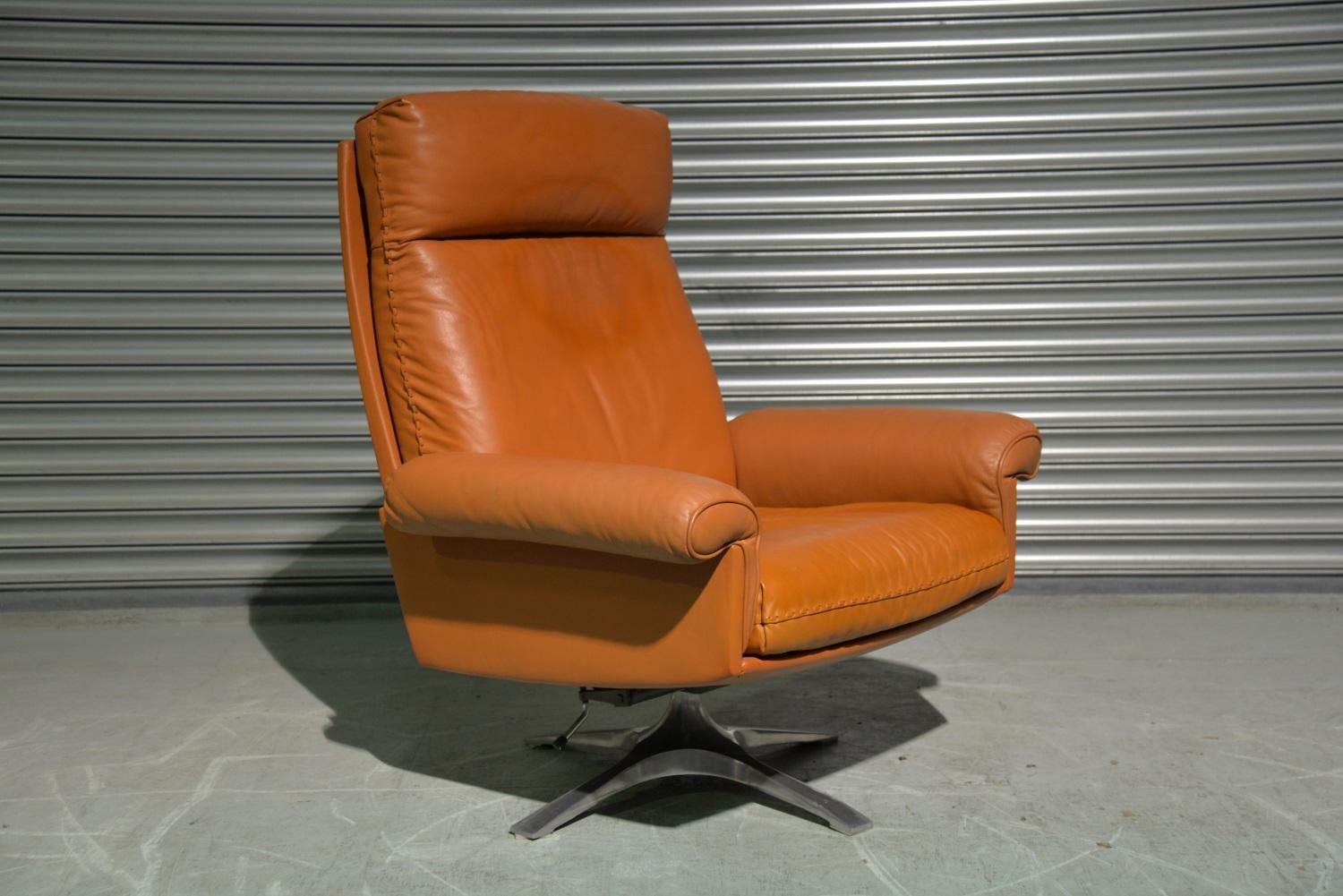 Vintage De Sede DS 31 Swivel Lounge Armchair 1970s For Sale 1