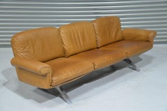 Vintage De Sede DS 31 Leather Three-Seat Sofa, Switzerland 1970s