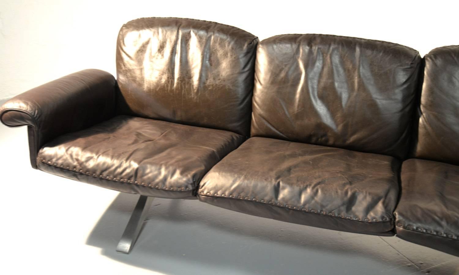 Vintage De Sede DS 31 Leather Three-Seat Sofas, Switzerland 1970`s 8