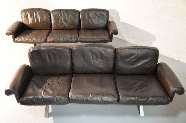 Vintage De Sede DS 31 Leather ThreeSeat Sofas, Switzerland 1970`s For