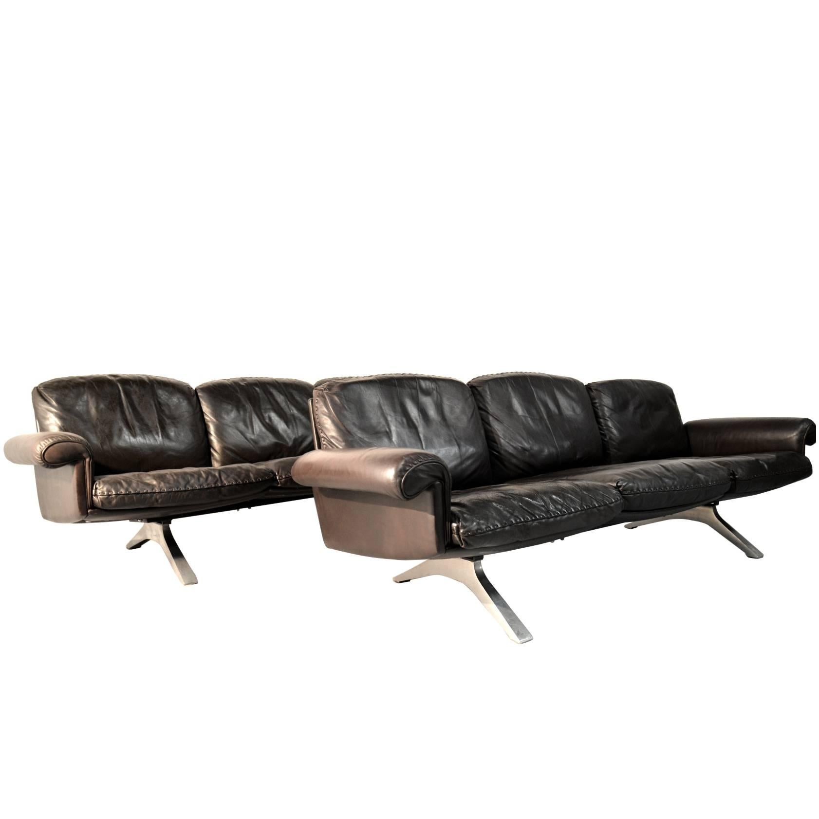 Vintage De Sede DS 31 Leather Three-Seat Sofas, Switzerland 1970`s