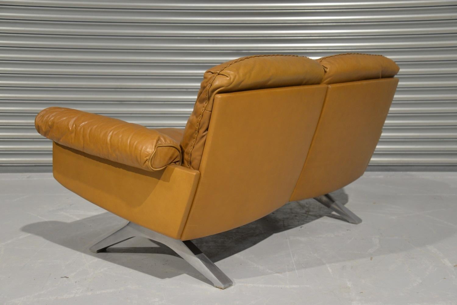 Vintage De Sede DS 31 Leather Two-Seat Sofa Loveseat, Switzerland 1970s In Good Condition In Fen Drayton, Cambridgeshire