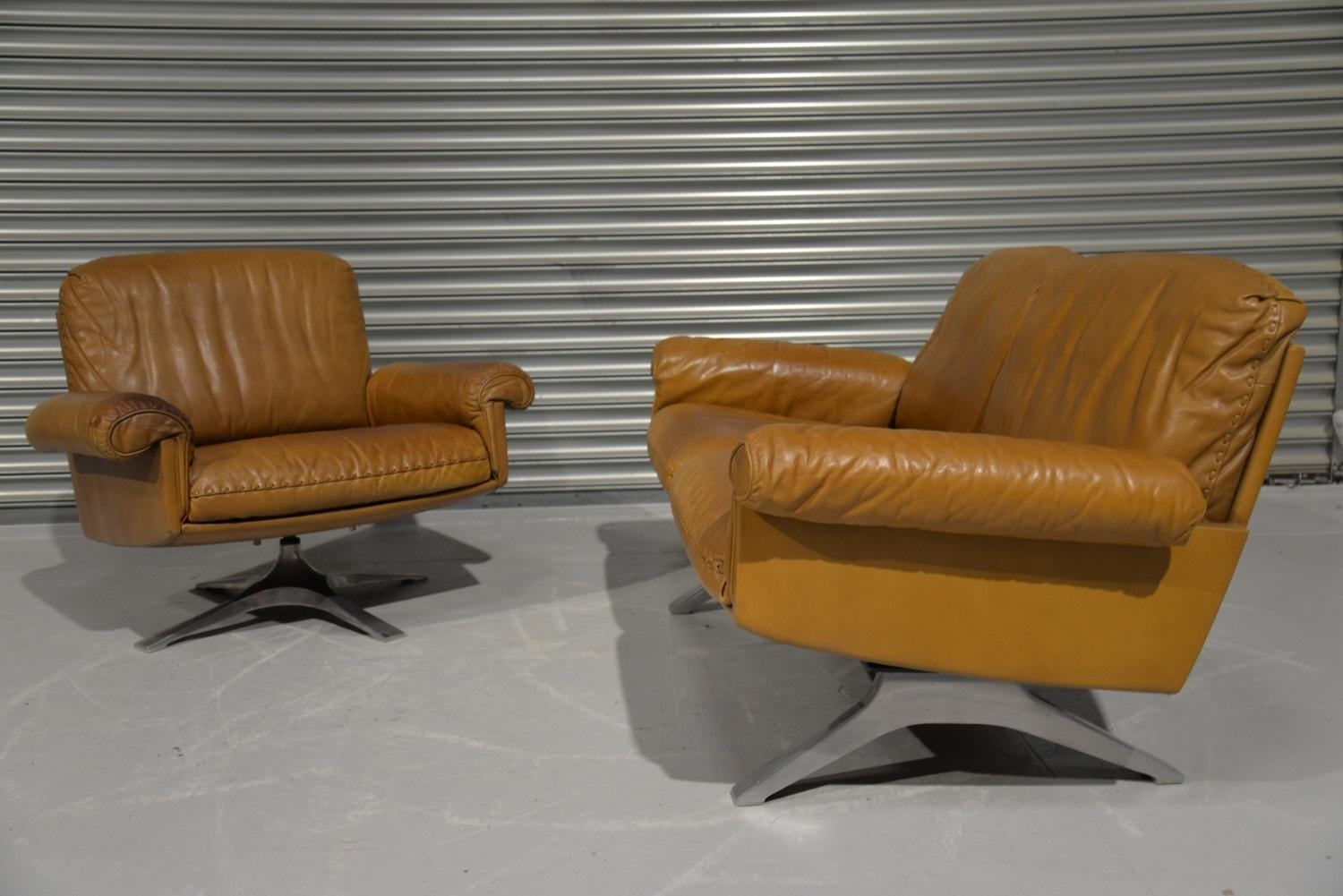 Late 20th Century Vintage De Sede DS 31 Two-Seat Sofa with swivel armchair, Switzerland 1970`s