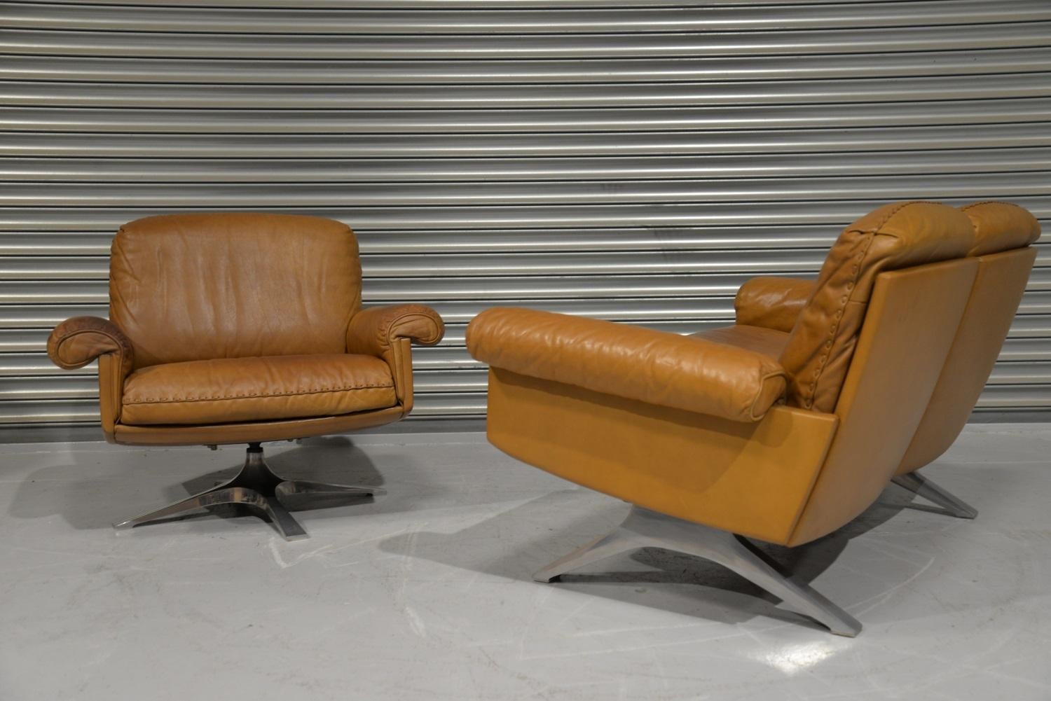 Late 20th Century Vintage De Sede Ds 31 Two-Seat Sofa with Swivel Armchair, Switzerland, 1970s