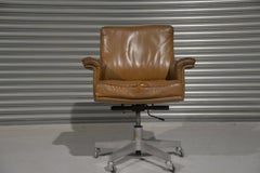 Vintage De Sede DS 35 Executive Swivel Armchair on Castors, Switzerland, 1960s