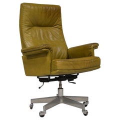 Fauteuil pivotant vintage De Sede DS 35 Executive sur roulettes:: Suisse:: années 1960