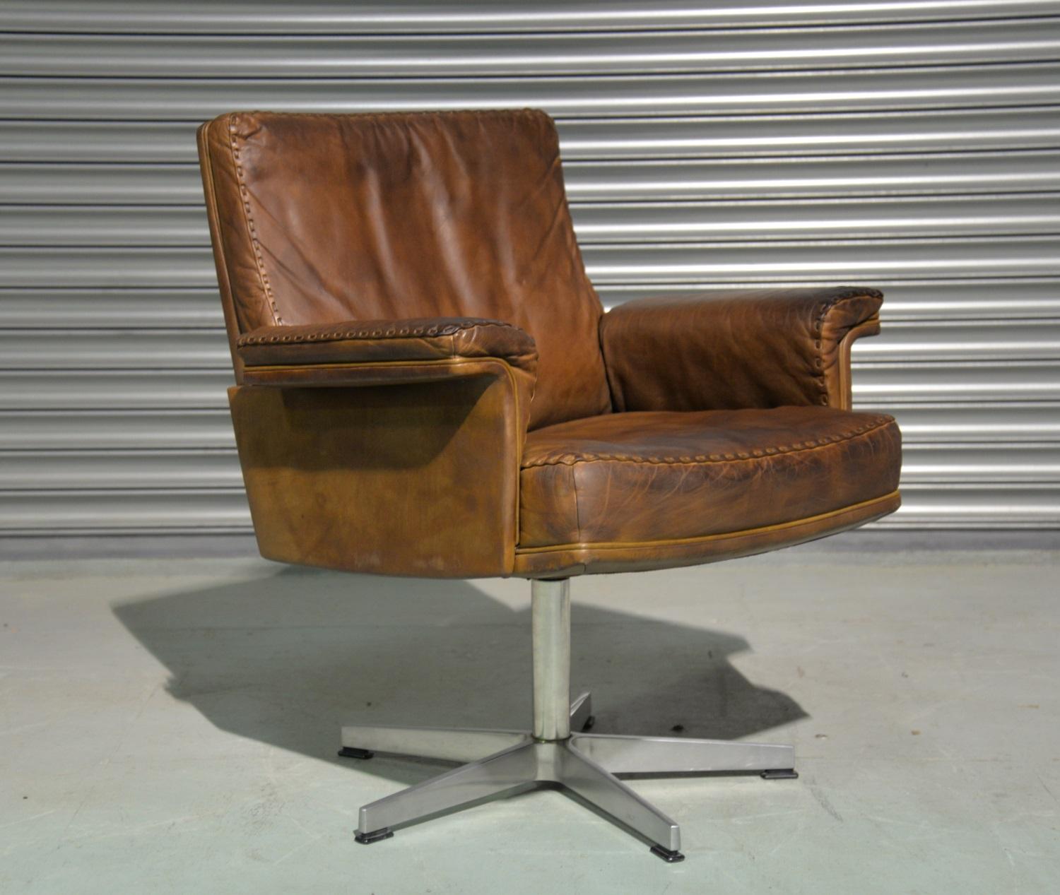 Vintage de Sede DS 35 Executive Swivel Desk Armchair, Switzerland 1960s For Sale 1