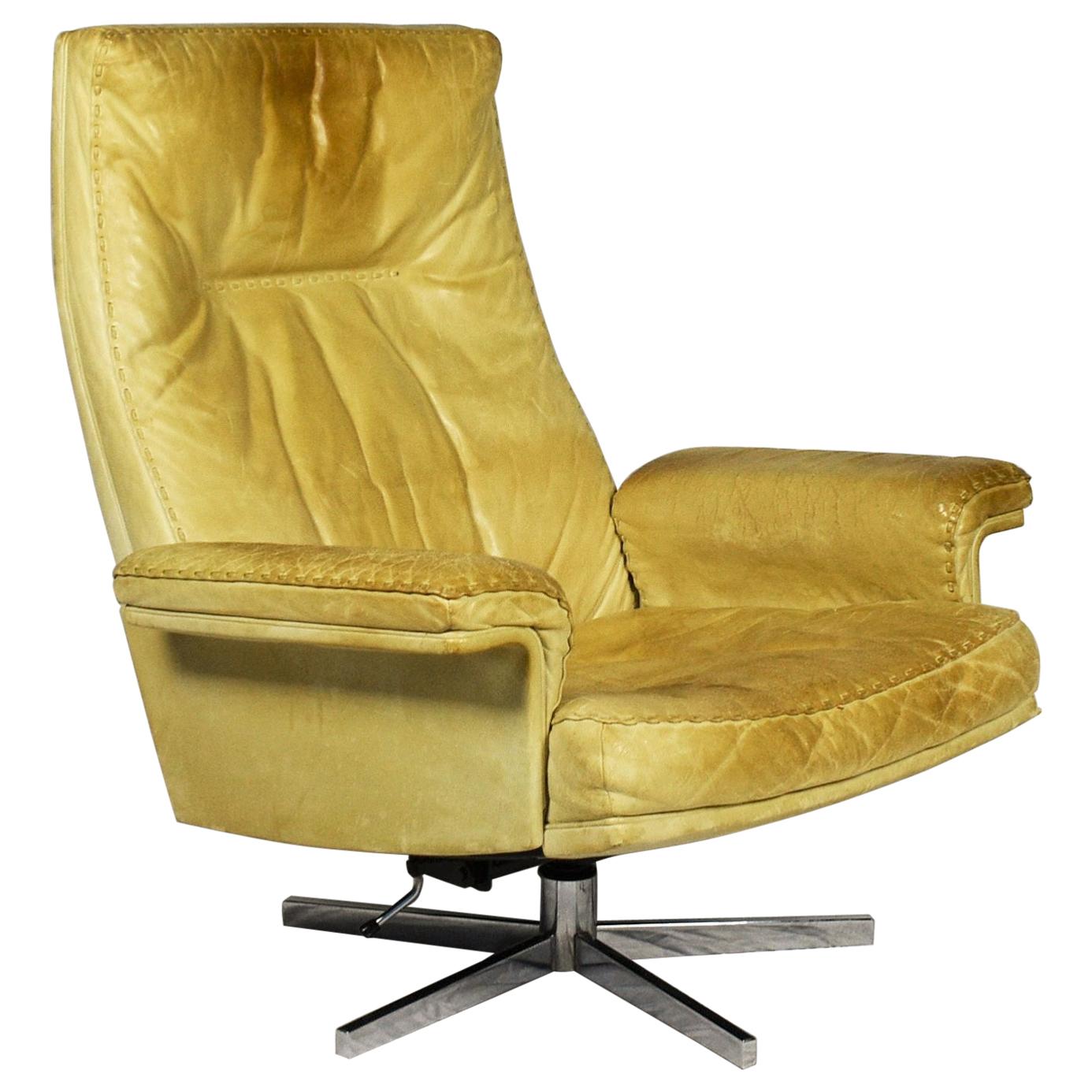Vintage De Sede DS 35 Leather Swivel Armchair, Switzerland, 1969s For Sale  at 1stDibs