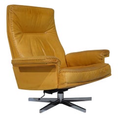 Vintage De Sede DS 35 Leather Swivel Armchair, Switzerland, 1970s