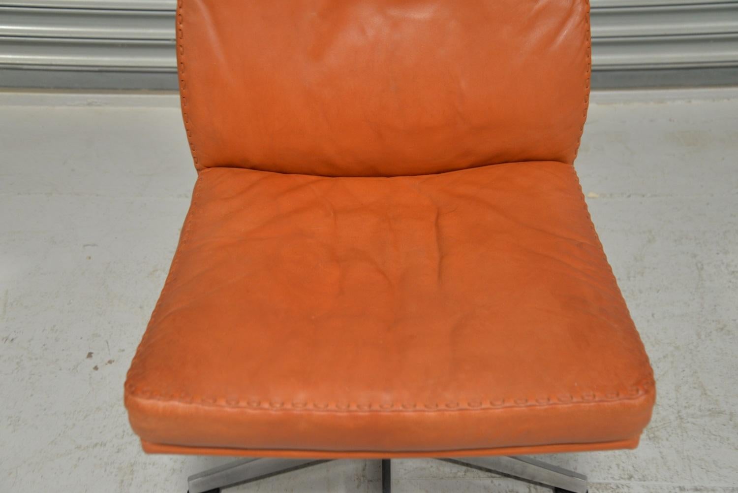 Vintage De Sede DS 35 Leather Swivel Office Chair, Switzerland, 1960s 6