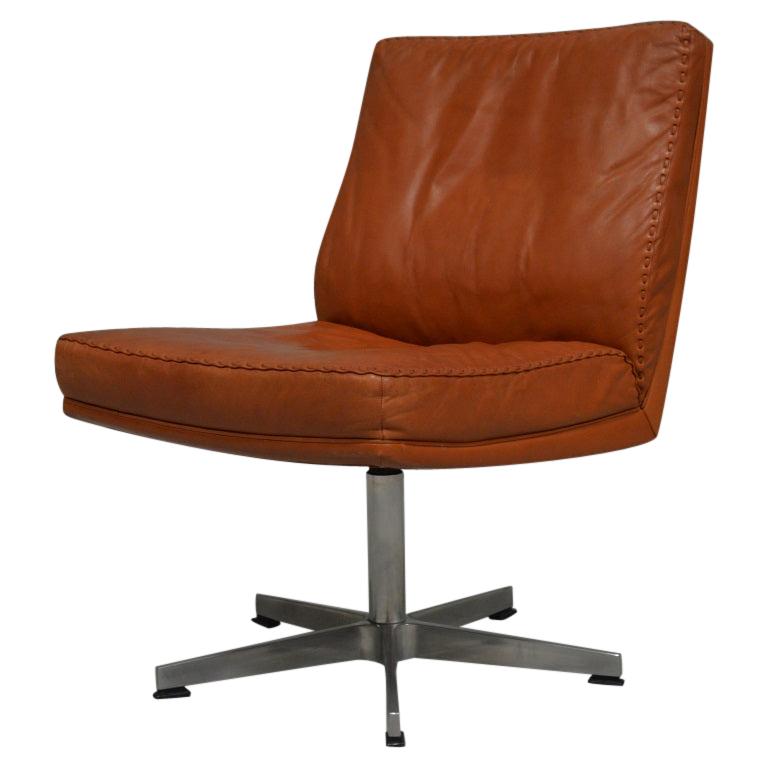 Vintage De Sede DS 35 Leather Swivel Office Chair, Switzerland, 1960s