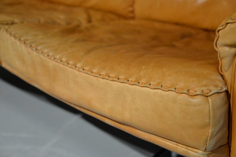 Vintage De Sede DS 35 Leather Three-Seat Sofa, Switzerland, 1960s For Sale 8