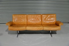 Vintage De Sede DS 35 Leather Three-Seat Sofa, Switzerland, 1960s