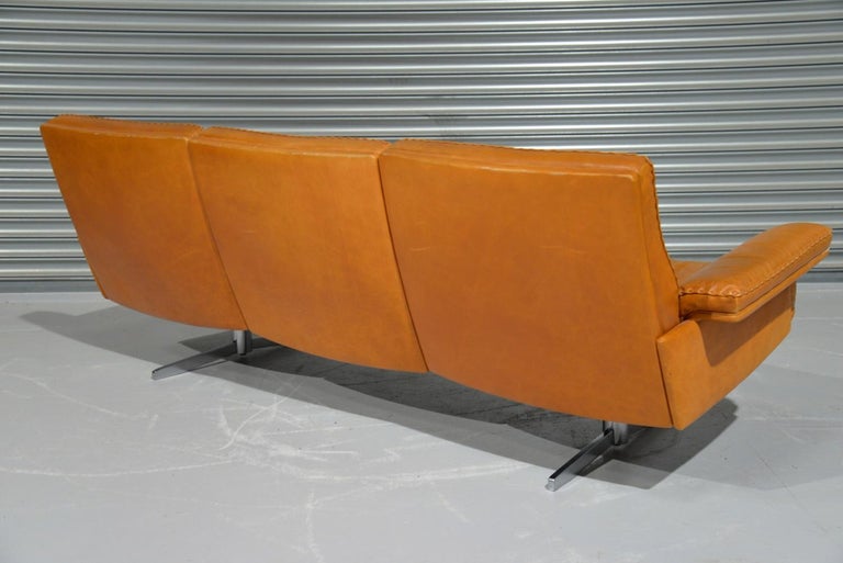 Vintage De Sede DS 35 Leather Three-Seat Sofa, Switzerland, 1960s For Sale 1