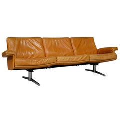 Vintage De Sede DS 35 Leather Three-Seat Sofa, Switzerland, 1960s