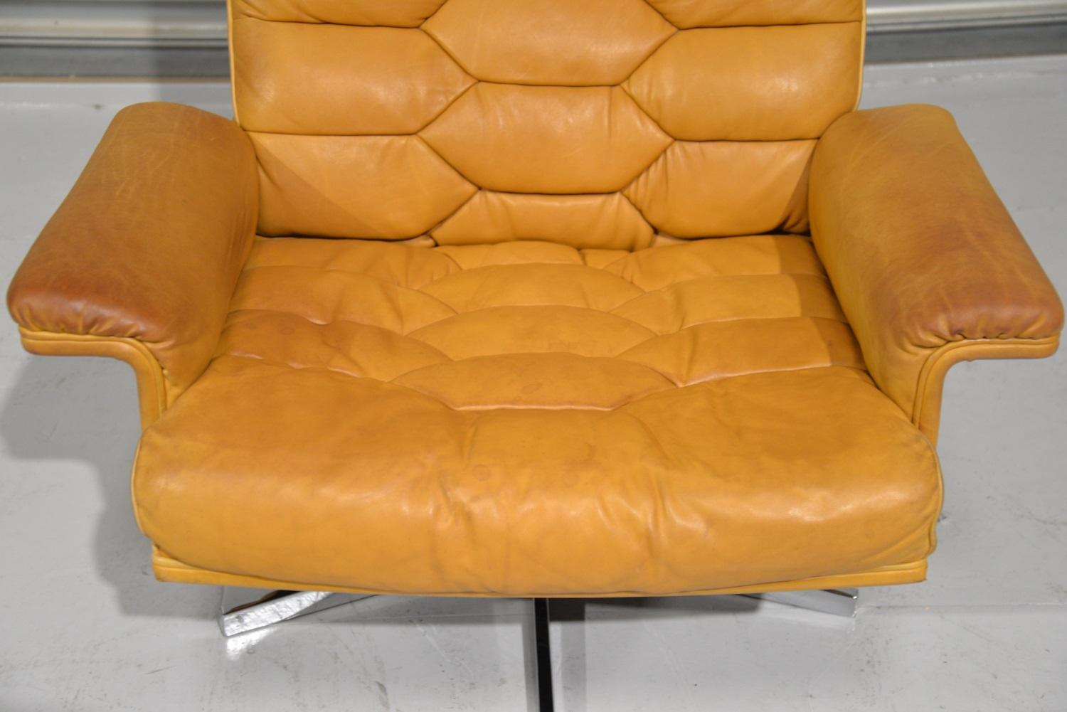 Vintage De Sede DS 35 Swivel Armchair by Robert Haussmann, Switzerland 1970s 2