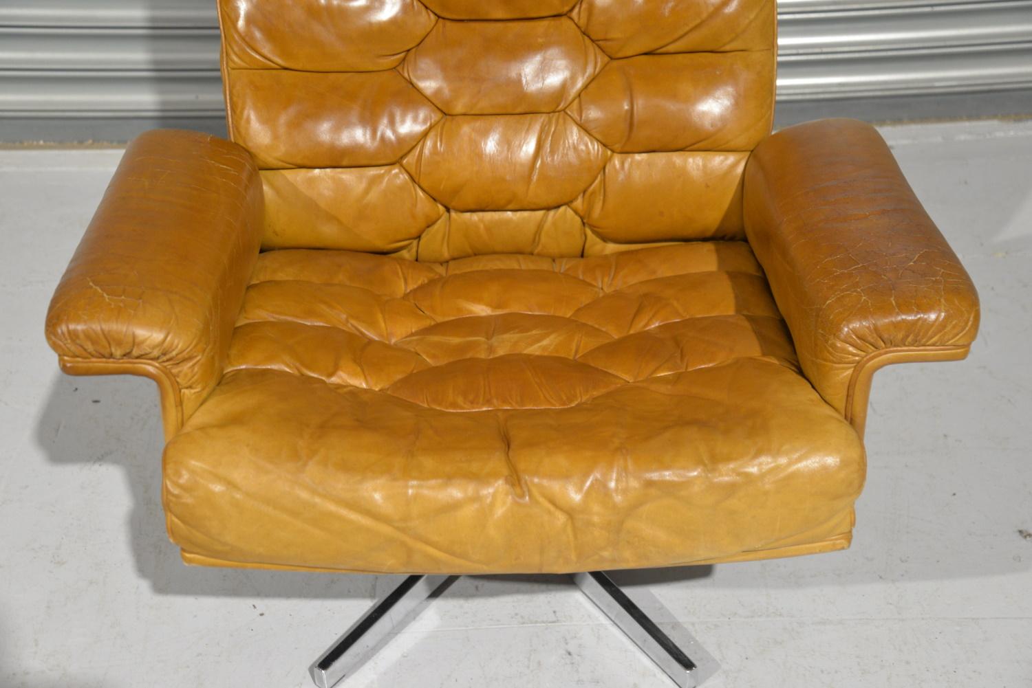 Vintage De Sede DS-P Swivel Armchair by Robert Haussmann, Switzerland, 1970`s For Sale 6