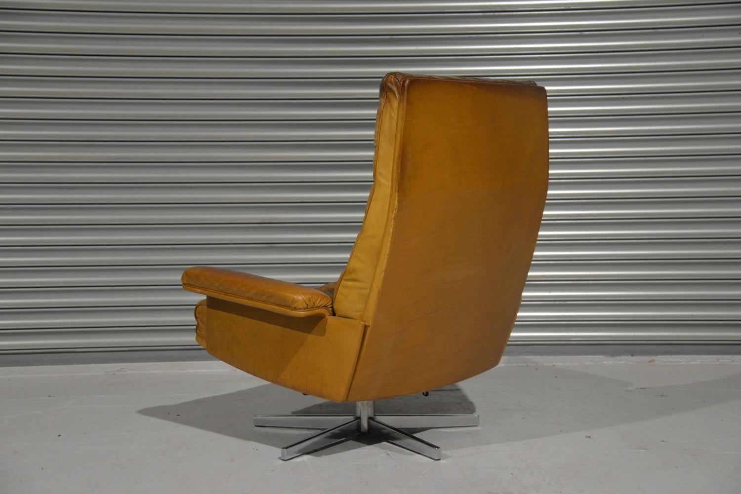 Mid-Century Modern Vintage De Sede DS-P Swivel Armchair by Robert Haussmann, Switzerland, 1970`s For Sale