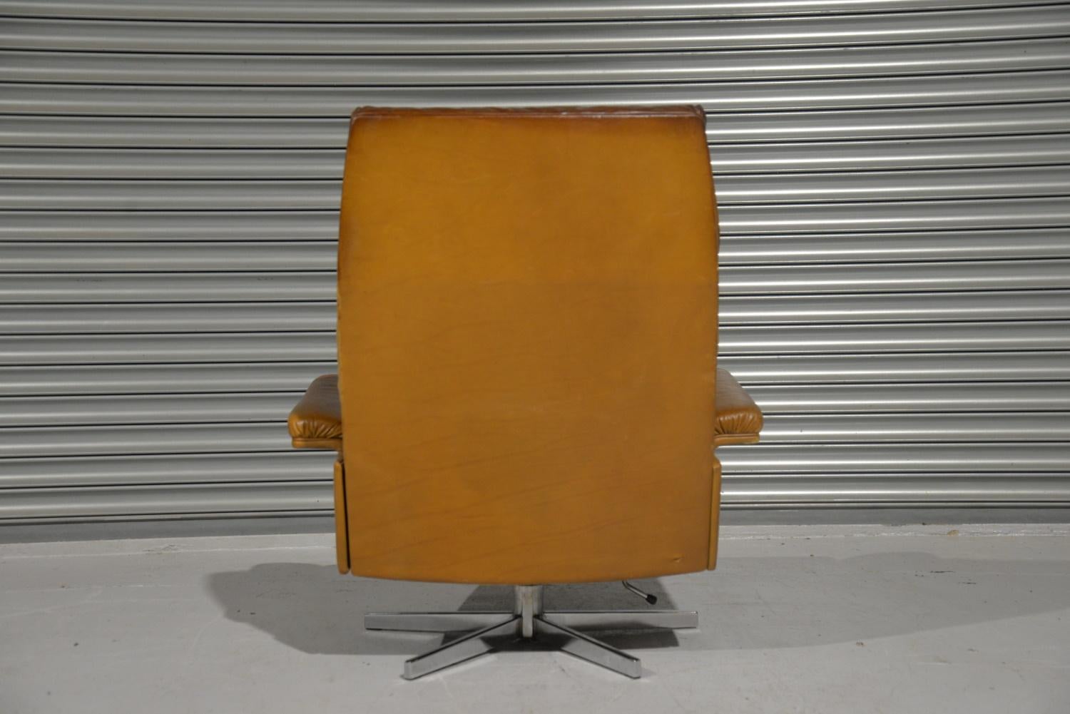 Swiss Vintage De Sede DS-P Swivel Armchair by Robert Haussmann, Switzerland, 1970`s For Sale