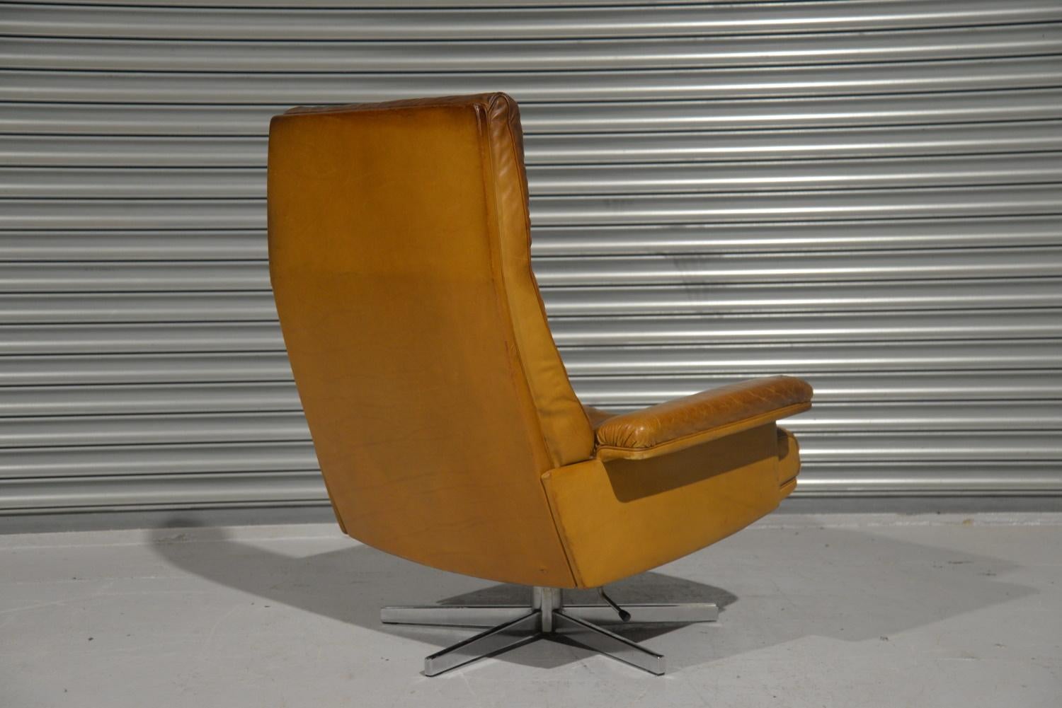 Vintage De Sede DS-P Swivel Armchair by Robert Haussmann, Switzerland, 1970`s In Good Condition For Sale In Fen Drayton, Cambridgeshire