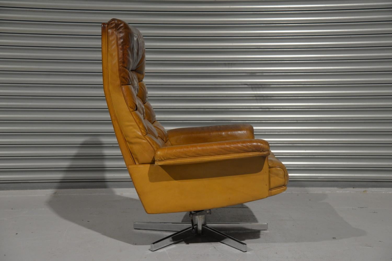 Late 20th Century Vintage De Sede DS-P Swivel Armchair by Robert Haussmann, Switzerland, 1970`s For Sale