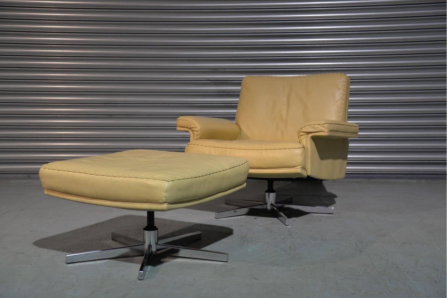 Discounted airfreight for our US and International customers (from 2 weeks door to door)

We are delighted to bring to you a highly desirable and ultra rare vintage De Sede DS 35 swivel lounge armchair with ottoman hand built in the early 1970s by