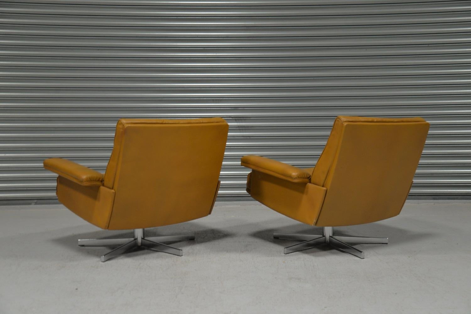 Sillones giratorios De Sede DS-P vintage de Robert Haussmann, Suiza, años 70 en Bueno estado para la venta en Fen Drayton, Cambridgeshire