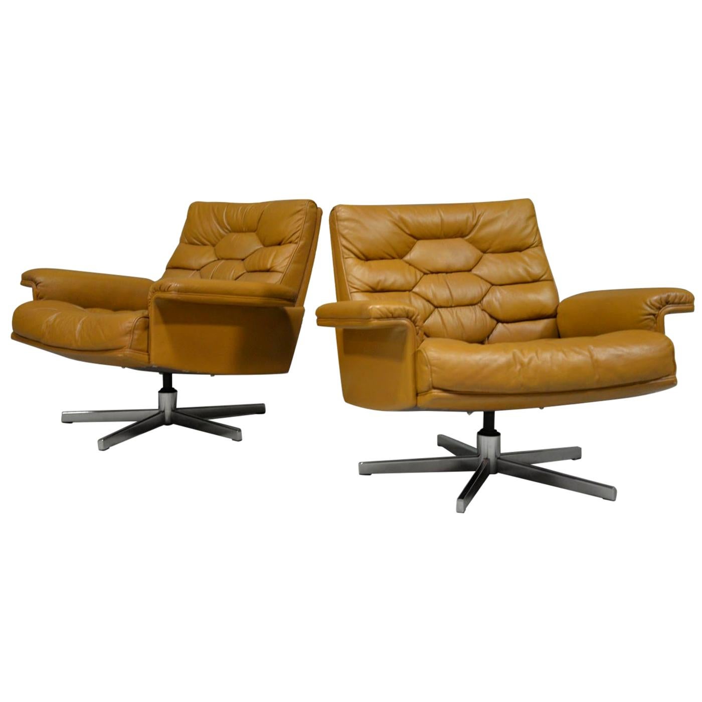 Sillones giratorios De Sede DS-P vintage de Robert Haussmann, Suiza, años 70 en venta